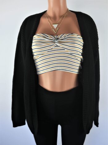 Black Plated Cardigan Black Plated Cardigan