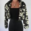 Camo Teddy Crop Jacket