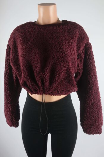 Chyann Teddy Crop Sweater Top