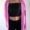 Pink Plated Cardigan