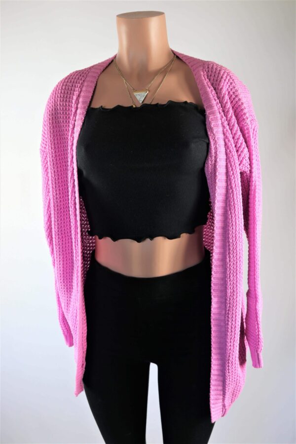 Pink Plated Cardigan