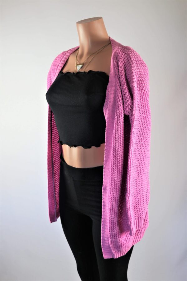 Pink Plated Cardigan