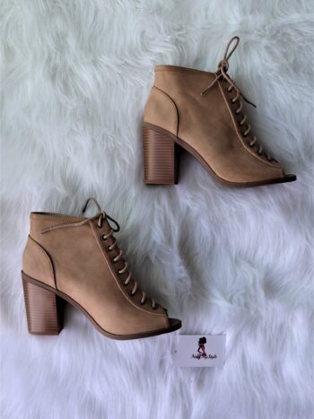 Camel Lace Up Booties