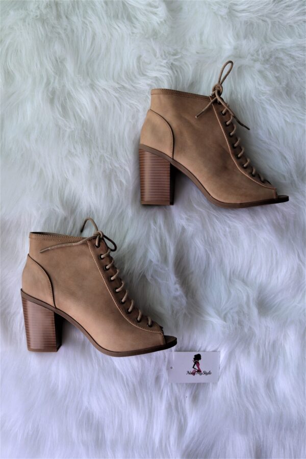 Camel Lace Up Booties