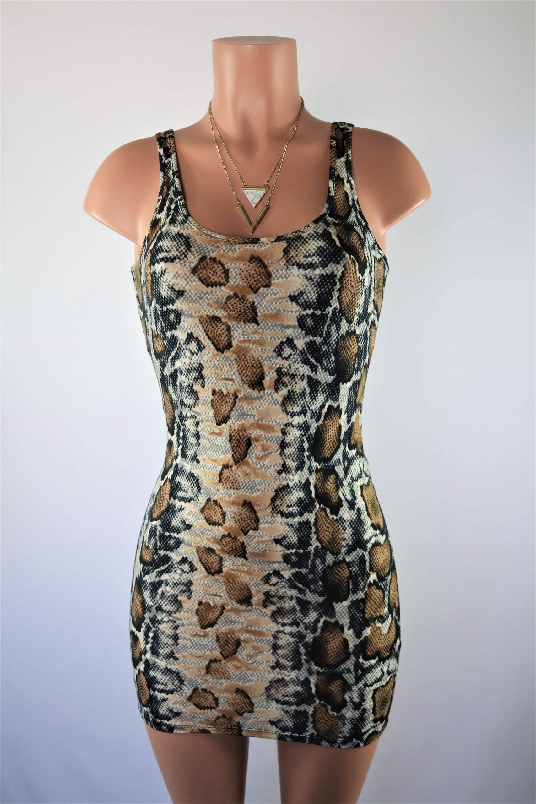 knee length dresses for ladies SOMETHIN SPECIAL SNAKE PRINT PU MINI DRESS – AKIRA main image 1