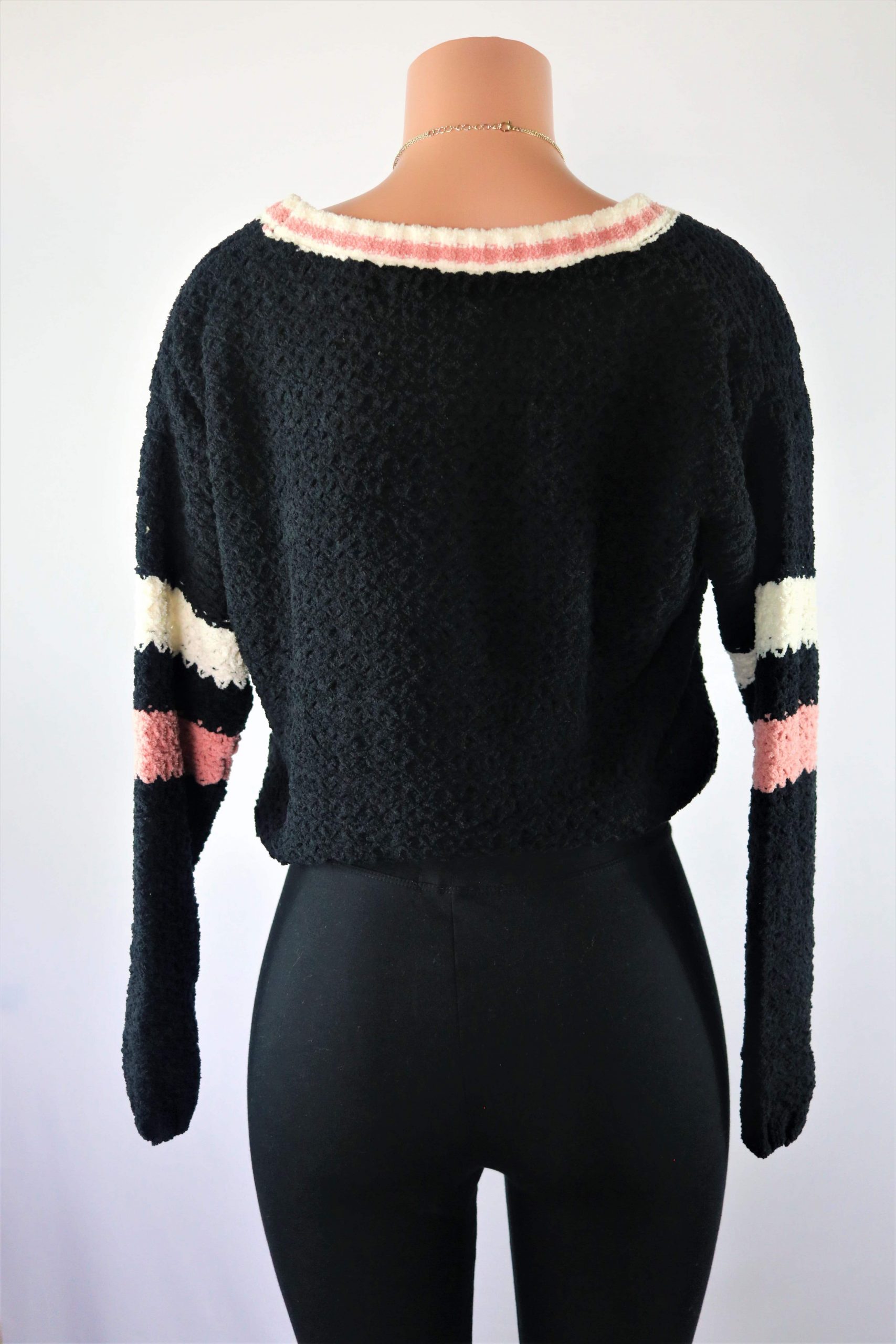 Varsity-Striped Cardigan Sweater