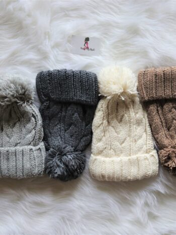 Cable Knit Pom Pom Beanie