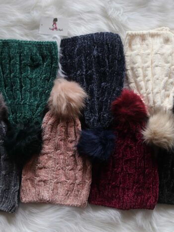 Chenille Pom Pom Beanie Chenille Pom Pom Beanie