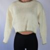 Gold Trim Cream Sweater
