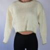 Gold Trim Cream Sweater