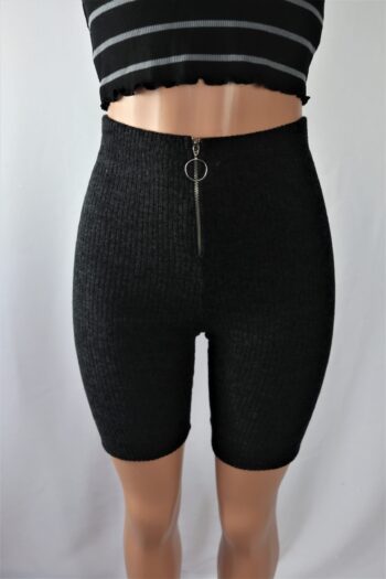 Circle Zipper Biker Shorts