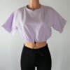 Lavender Drawstring Crop Top