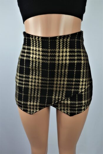 Gold Plated Plaid Skort