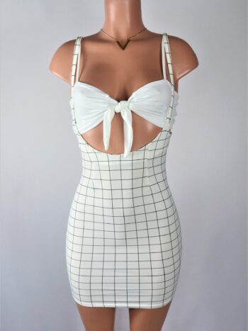 White Plaid Suspender Skirt Set White Plaid Suspender Skirt Set