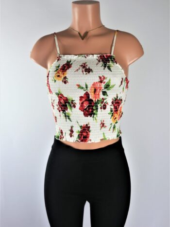 Floral Smocked Crop Top Floral Smocked Crop Top