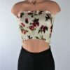 Floral Smocked Tube Crop Top