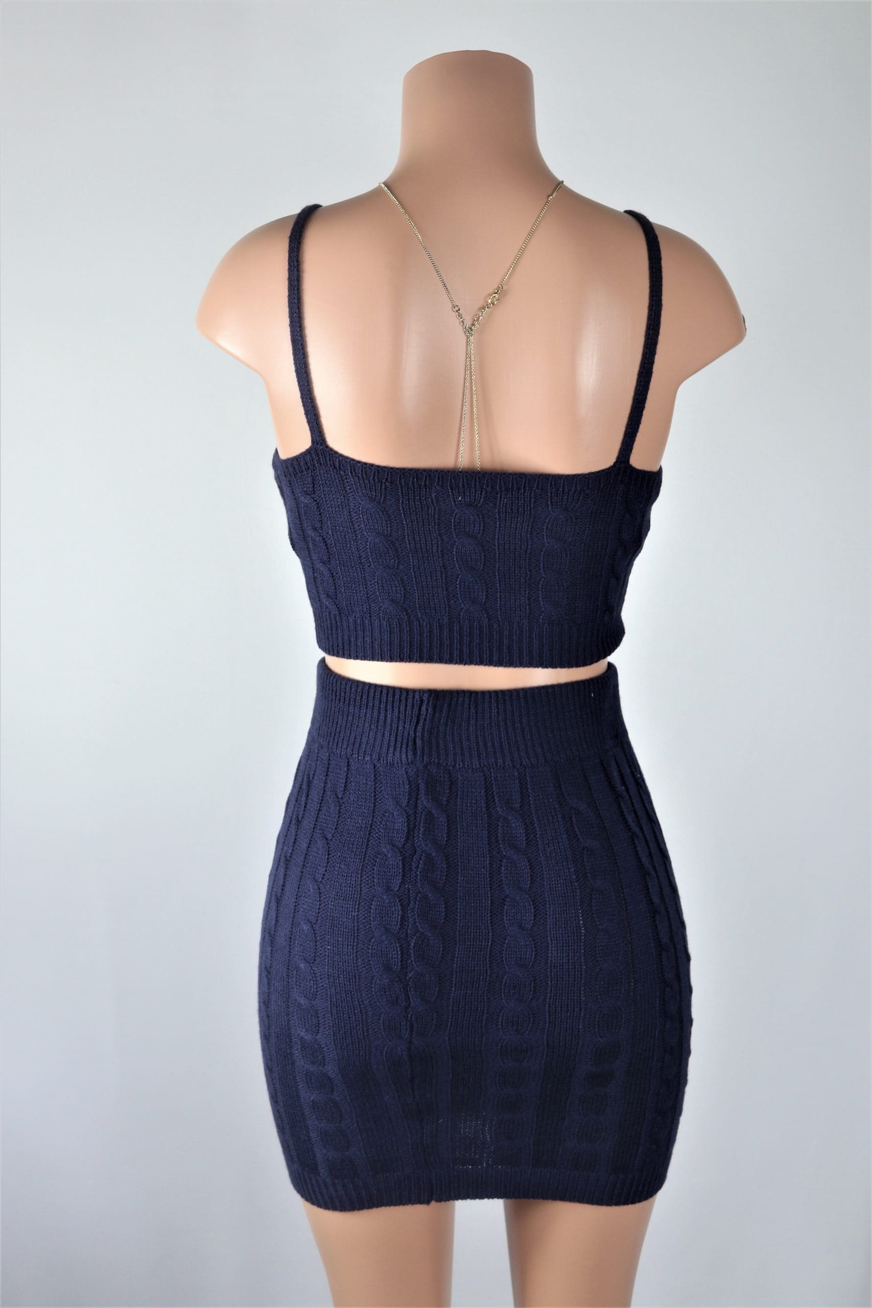 Blue Cable Knit Skirt Set Final Sale NeedMyStyle