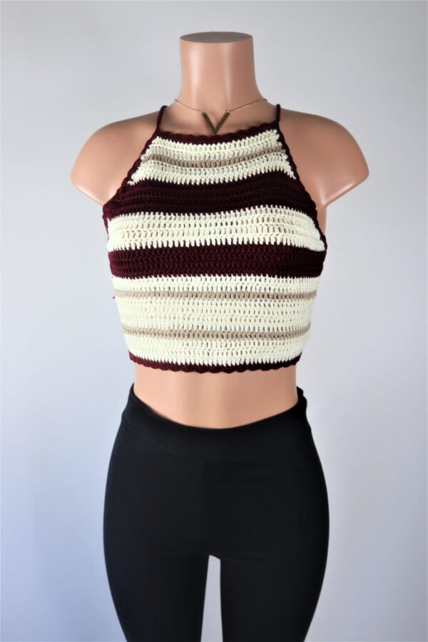 Crochet Stripe Crop Top