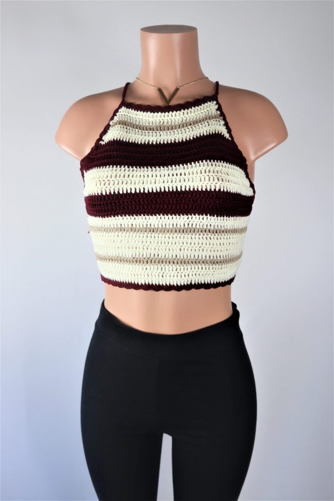 crochet crop top white