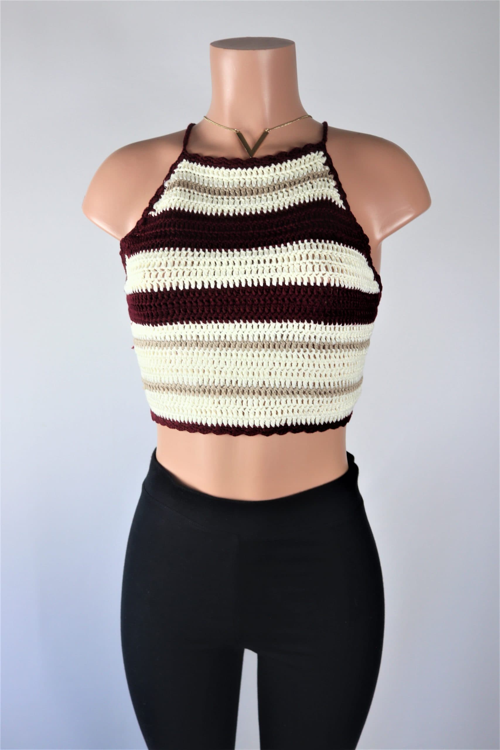 Crochet Stripe Crop Top - Final Sale - NeedMyStyle