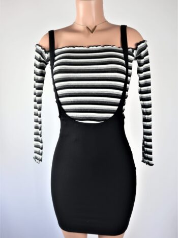 Ribbed Suspender Skirt
