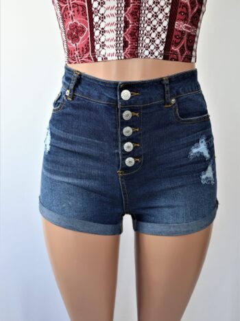 Nick Button Up Denim Shorts Nick Button Up Denim Shorts