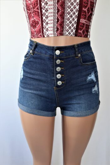 Nick Button Up Denim Shorts