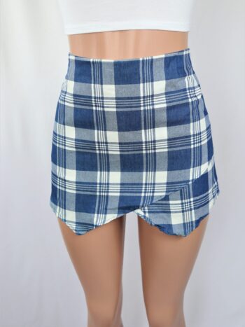 Linen Plaid Skort Linen Plaid Skort