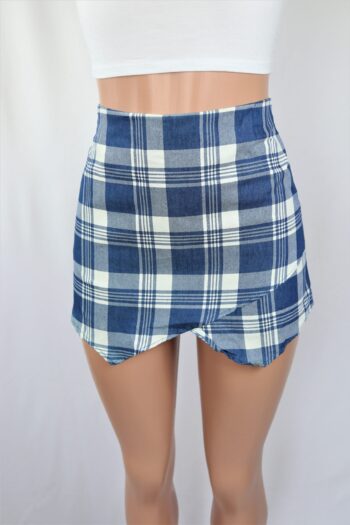 Linen Plaid Skort