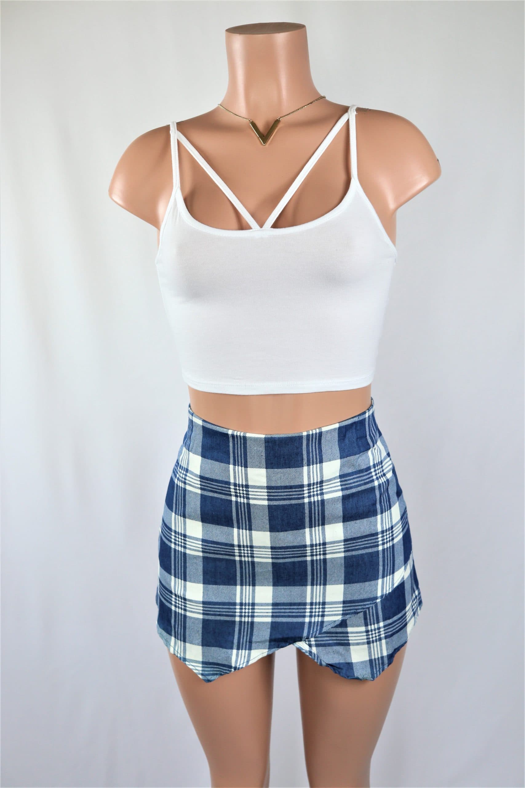Linen Plaid Skort Final Sale NeedMyStyle