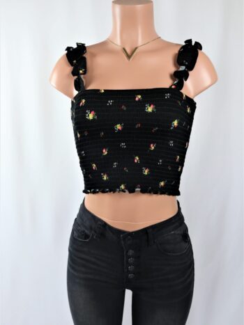 Ruffled Floral Crop Top Ruffled Floral Crop Top