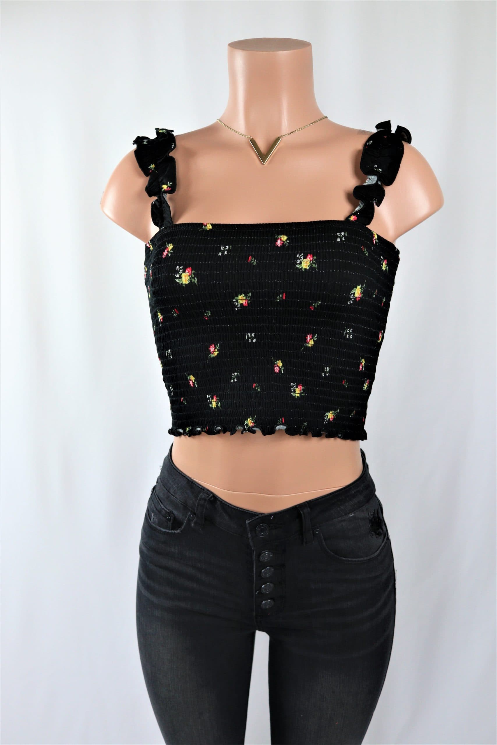 Ruffled Floral Crop Top NeedMyStyle