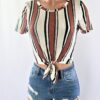 Nicola Thick Stripe Tied Top