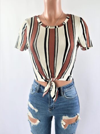 Nicola Thick Stripe Tied Top
