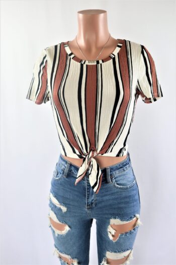 Nicola Thick Stripe Tied Top
