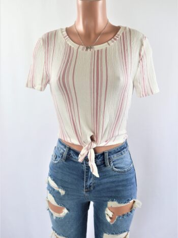 Nicola Thin Stripe Tied Top