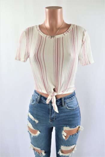 Nicola Thin Stripe Tied Top