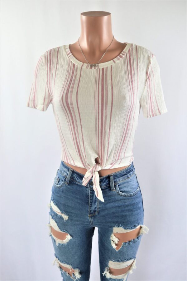 Nicola Thin Stripe Tied Top