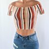Nicola Off the Shoulder Crop Top