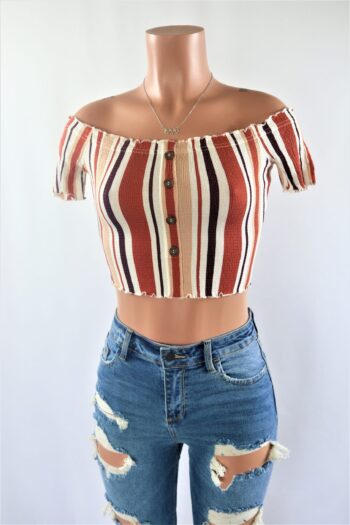 Nicola Off the Shoulder Crop Top