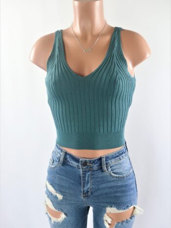 Ribbed Knit Halter Top