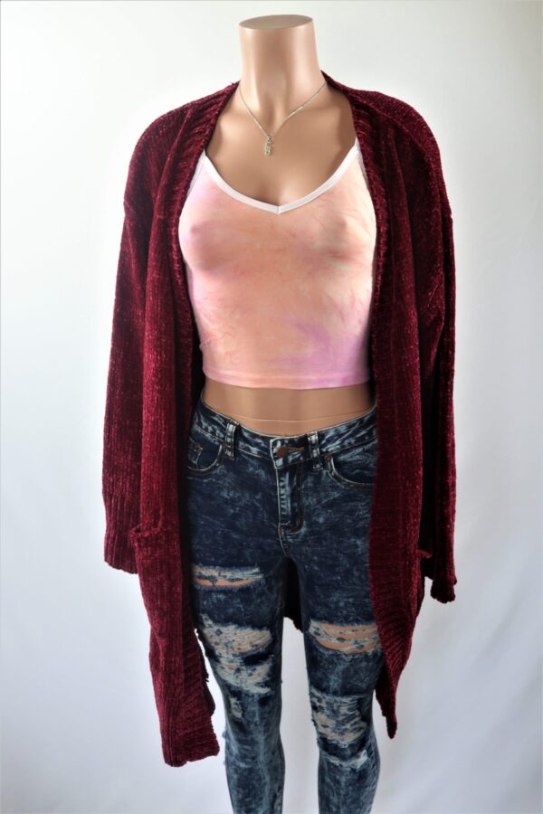 Plain Chenille Cardigan