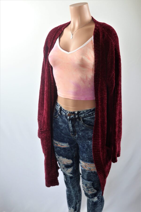 Plain Chenille Cardigan