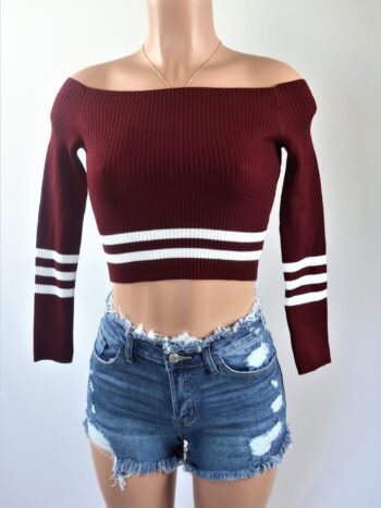 Wine Varsity Crop Top