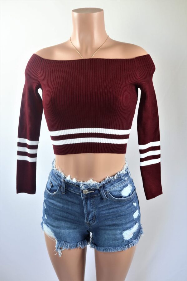 Wine Varsity Crop Top