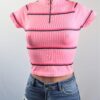 Circle Zipper Crop Top