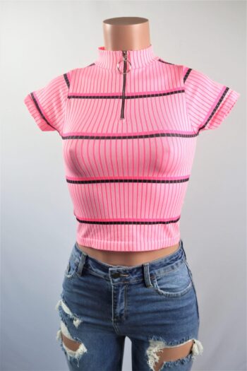 Circle Zipper Crop Top