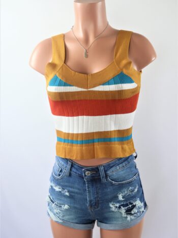 Stripe Boxy Crop Top