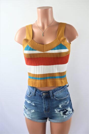 Stripe Boxy Crop Top