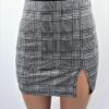Monochrome Plaid Skirt